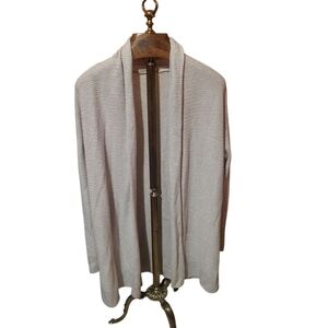 Gap Wool Blend Open Front Long Cream Knit Cardigan Lagenlook Size XL